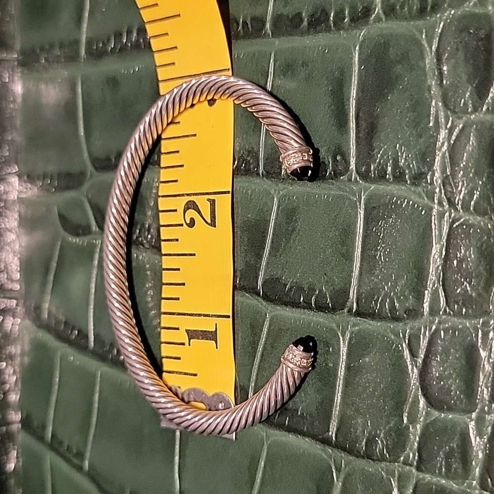 David Yurman 5mm Cable Bracelet with Hematine & Diamonds - Picture 6 of 7